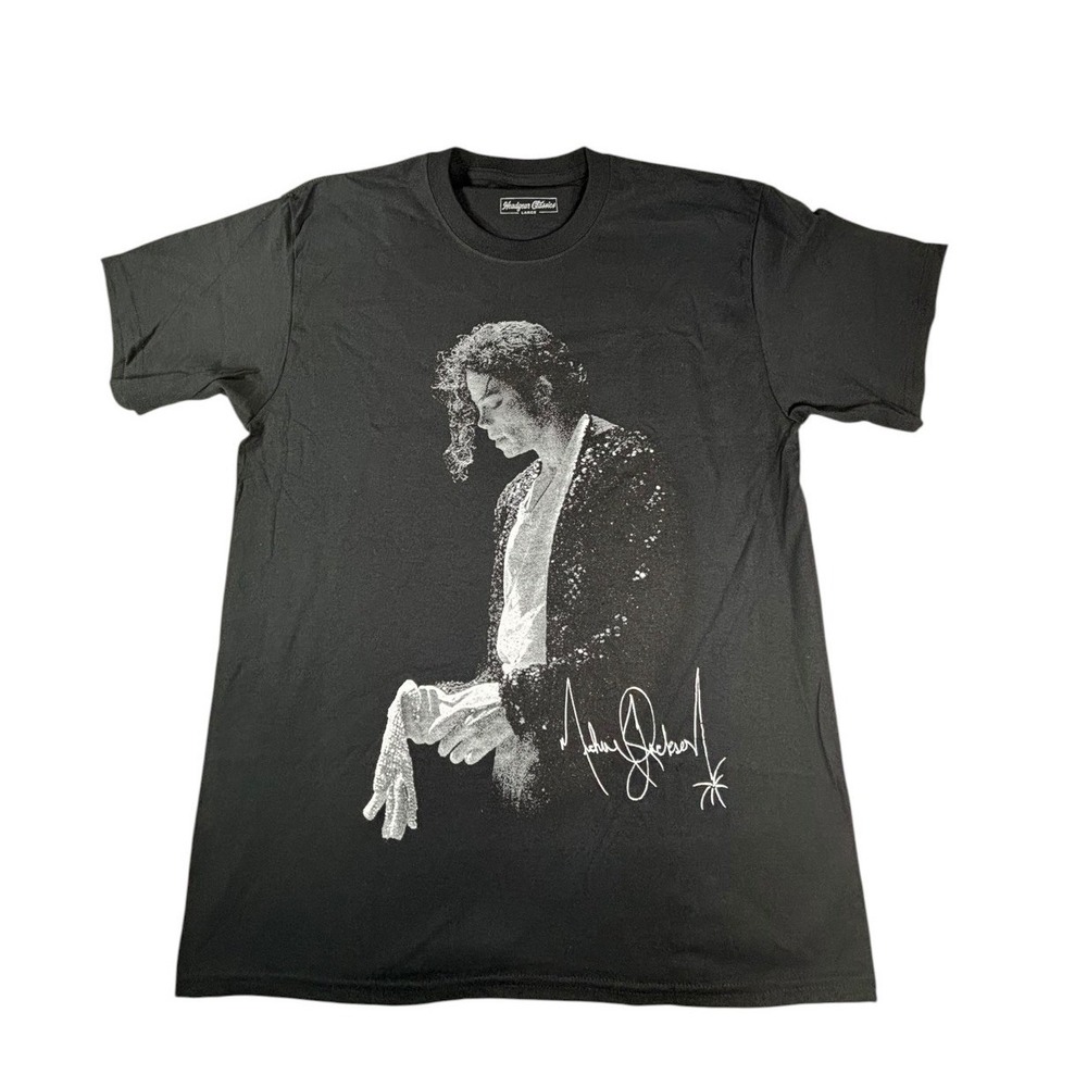 Headgear Classics Michael Jackson Graphic T-Shirt Black King of Pop Large Mens